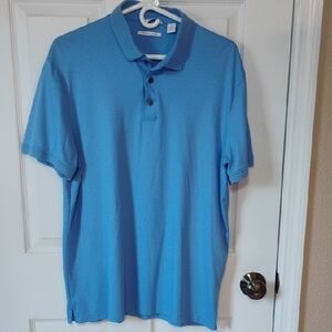 Calvin Klein The Liquid Touch Men's Polo Size Large In Sky Blue